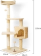 Picture of Whiskers & Paws 116cm Multi-Level Cat Tree Tower with Scratching Posts & Condo