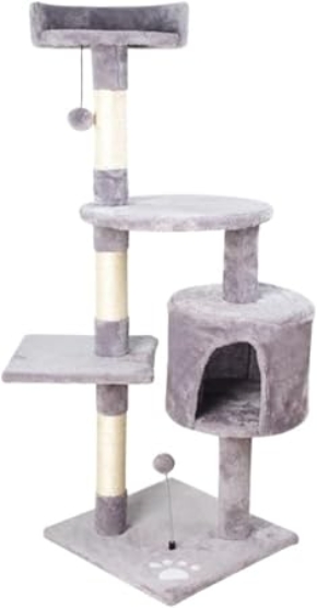 Picture of Whiskers & Paws 116cm Multi-Level Cat Tree Tower with Scratching Posts & Condo