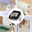Picture of Open Stainless Steel Cat Litter Box with Splash Guard & Anti-Tracking Entry Step