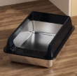 Picture of Open Stainless Steel Cat Litter Box with High Scatter Shield (50 cm)