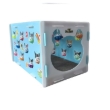 Picture of Dual-Layer Cartoon Cat Playhouse & Scratcher Box with Interactive Hanging Balls