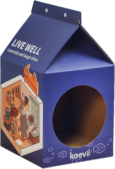 Picture of Eco-Friendly Foldable Cardboard Cat House and Scratching Nest