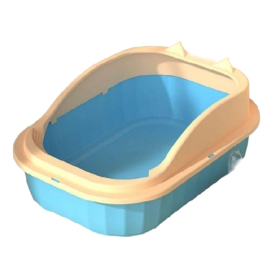 Picture of Anti-Splashing Open Top Cat Litter Box with High Scatter Shield