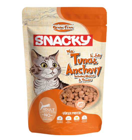 Picture of Snacky Grain Free Adult Wet Cat Food - Tuna & Anchovy in Jelly  85g (12-Pack)