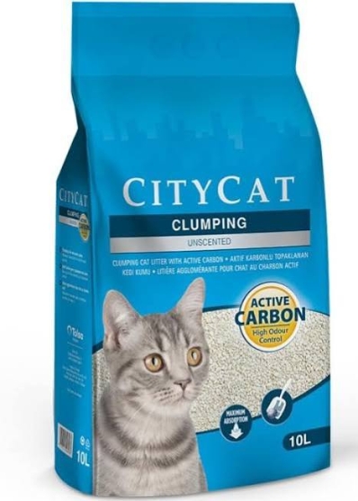 Picture of CityCat Unscented Clumping Cat Litter with Active Carbon - 10L  (2/pack)
