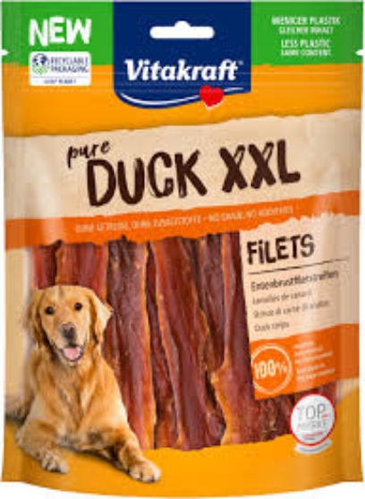 Picture of Vitakraft Pure Duck XXL Meat Strips Dog Treats   250g