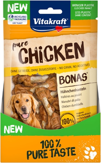 Picture of Vitakraft Pure Chicken Bonas Dog Treats – Chicken Dumbbells 80g