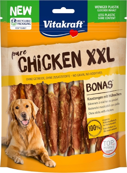 Picture of Vitakraft Pure Chicken XXL Bonas Chew Sticks for Dogs  200 g