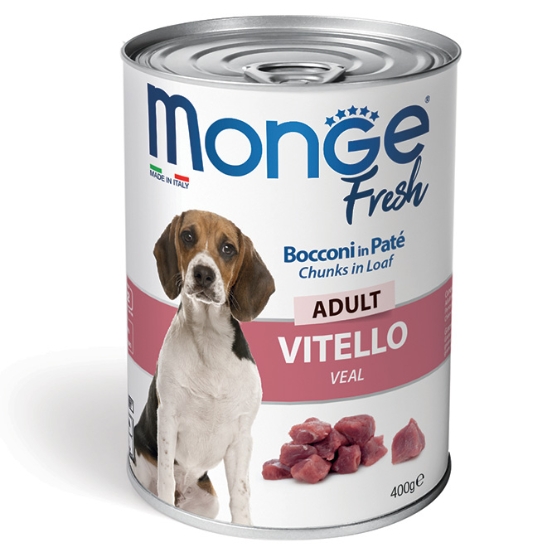 Picture of Monge Fresh Adult Dog Chunks in Loaf with Veal 400g (6/Pack)