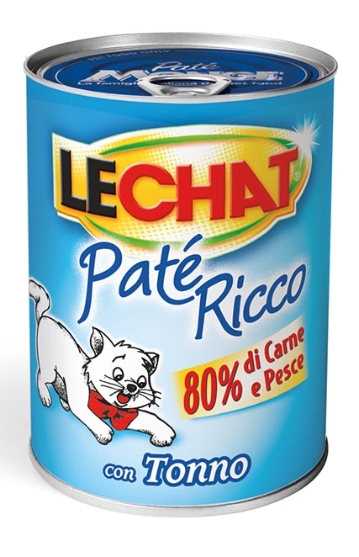 Picture of LeChat Adult Paté Ricco with Tuna 400 g (12/Pack)