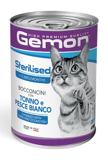 Picture of Gemon High Premium Quality Sterilised Cat Chunkies with Tuna and Ocean Fish  415 g  (12 PACK)
