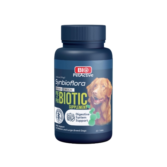 Picture of Bio PetActive Synbioflora Pre + Pro Biotic Supplement for Medium and Large Breed Dogs – 60 Tablets
