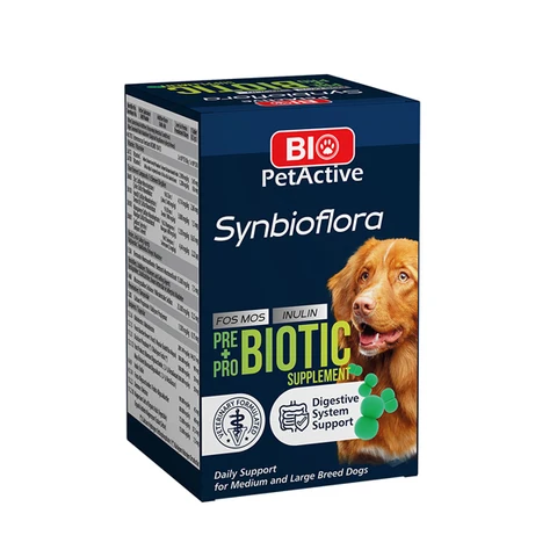 Picture of Bio PetActive Synbioflora Pre+Probiotic Supplement for Medium and Large Breed Dogs – 60 Tablets.