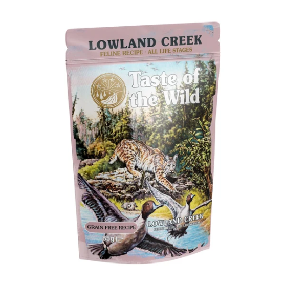 Picture of Taste of the Wild Lowland Creek Feline Recipe Chunks in Gravy Wet Cat Food Pouch 85g (6/Pack)