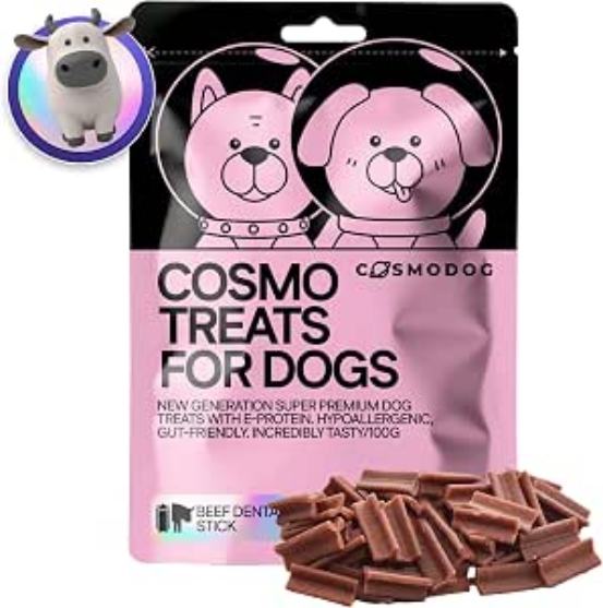 Picture of CosmoDog Beef Dental Stick Dog Treats 100g, E-Protein, Hypoallergenic