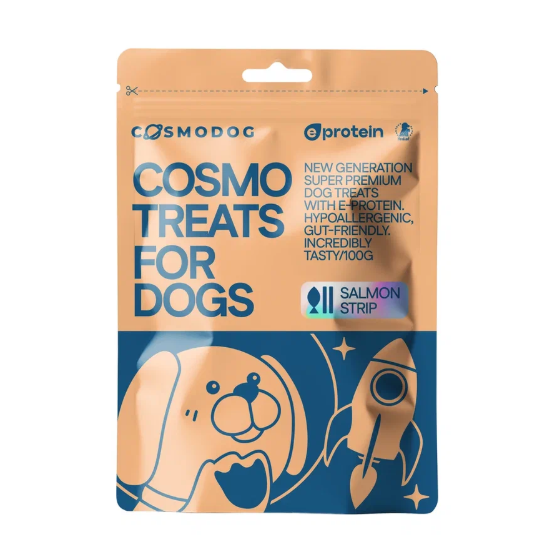 Picture of CosmoDog Salmon Strip Dog Treats 100g, E-Protein, Hypoallergenic