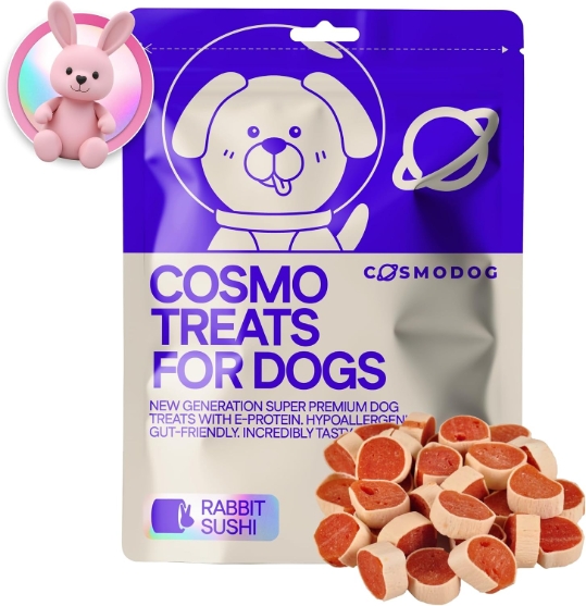 Picture of CosmoDog Rabbit Sushi Dog Treats 250g, E-Protein, Hypoallergenic