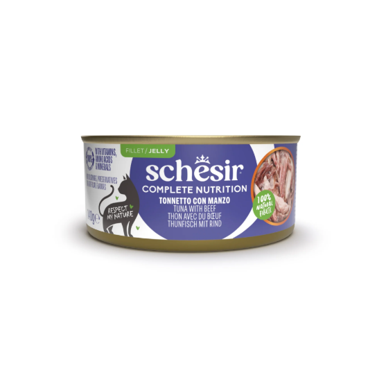 Picture of Schesir Complete Nutrition Tuna with Beef Fillets in Jelly  85g (3/Pack)