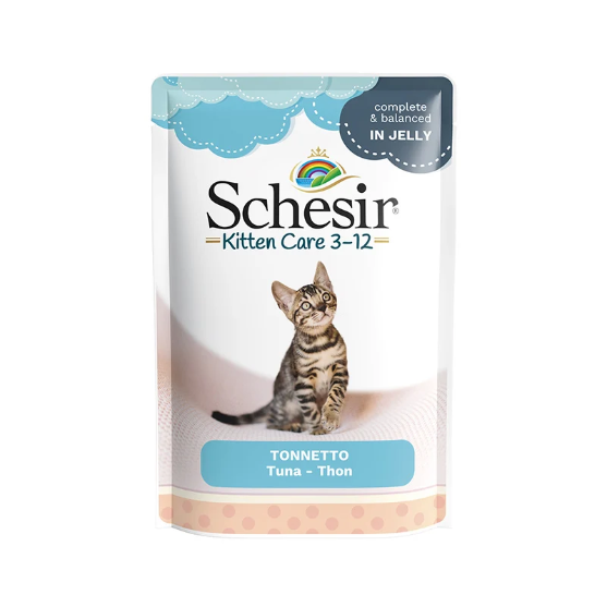 Picture of Schesir Kitten Care 3-12 Tuna Fillets in Jelly Wet Cat Food Pouch 85g (3/Pack)