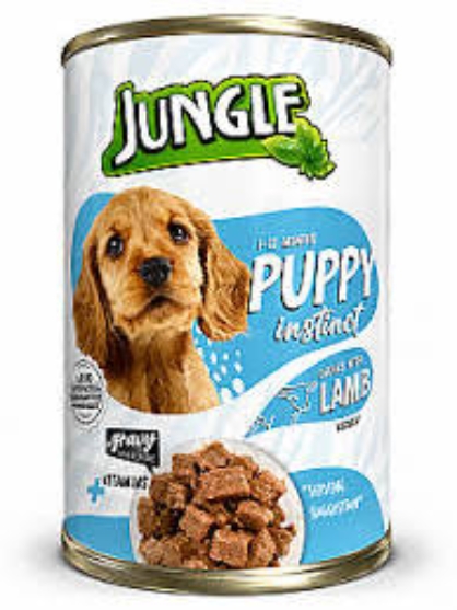 Picture of Jungle Puppy Instinct Chunks with Lamb in Gravy Wet Dog Food  415g  (12/Pack)