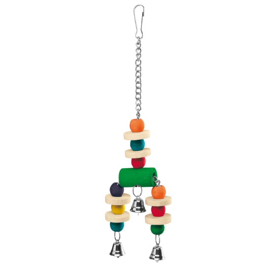 Picture of Ferplast PA 4091 Hanging Wooden Parrot Toy with Bell