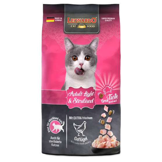 Picture of LEONARDO Adult Light & Sterilised Dry Cat Food 7.5 kg