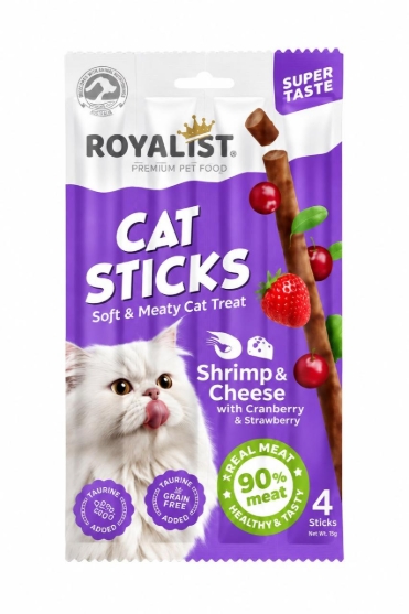 Picture of Royalist Cat Stick Treats - shrimp & cheese – 4 Sticks