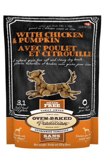Picture of Oven-Baked Tradition Grain-Free Soft & Chewy Dog Treats – Chicken & Pumpkin (227g / 8 oz)