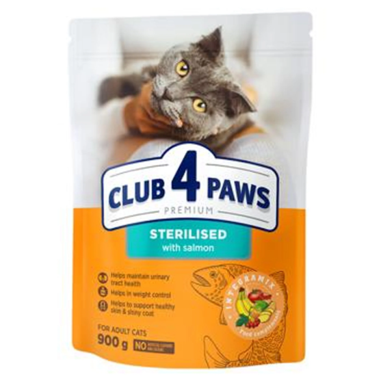 Picture of Club 4 Paws Premium Sterilized with Salmon Dry Cat Food  900g