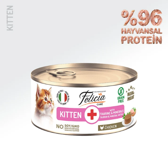 Picture of Felicia Care Kitten Wet Cat Food - Grain-Free Chicken Paté 85g  (12/Pack)