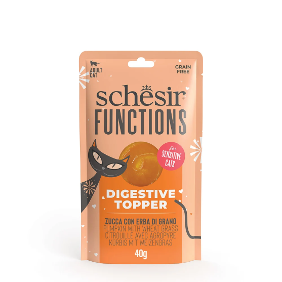 Picture of SCHESIR F CAT POUCH DIGESTTOPPER PUMPKIN WHEAT GRASS 40G