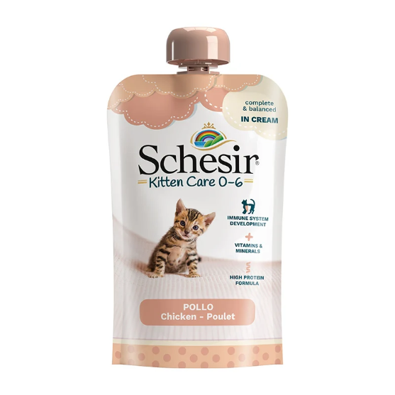 Picture of SCHESIR KITTEN POUCH CREAM 0-6 CHICKEN 150G