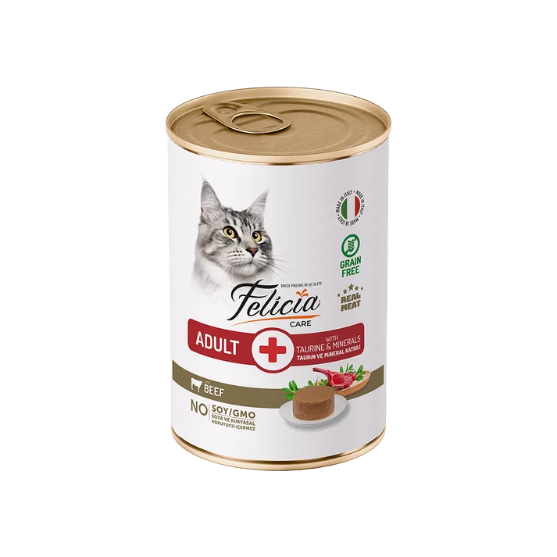 Picture of Felicia Care Adult Grain-Free Beef Pate Wet Cat Food - 400g  (12/Pack)