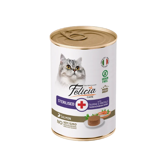 Picture of Felicia Care Sterilised Grain-Free Salmon Pate Wet Cat Food - 400g  (12/Pack)